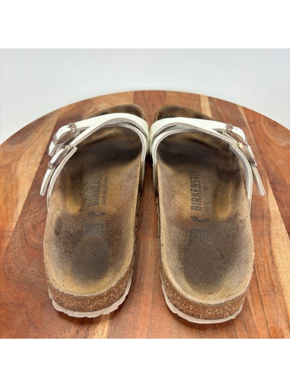 Birkenstock Yao Balance Womens Size 38 Sandals White Slip On Footbed Shoes - Picture 9 of 11